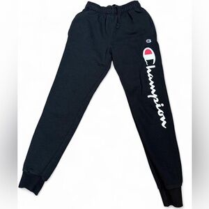 Champion Black Sweatpants with Logo